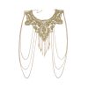 Gothic Necklace Lace Fake Collar Metal Body Chain Flower Lace Bikini Body Chain