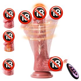 Thrusting Vibrating Dildo with 9 Modes and Heating, Remote Realistic Dildos Sex Toys with Suction for Women