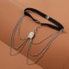 Personality Elastic Turquoise Multi-layer Leg Chain