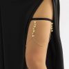 Simple Black Stretch Metal Butterfly Fringe Thigh Chain