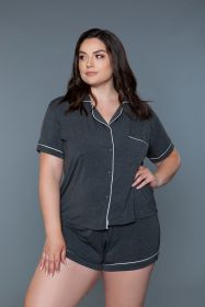 2027 Riley Two Piece PJ Set (Color: Grey, size: M)