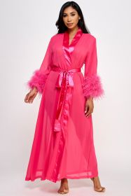 2257 Sahar Robe (Color: Hot Pink, size: OS)