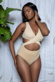 2384 Mia Swimsuit (Color: Cream/Nude, size: S)