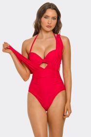 2784 Lucie Swimsuit Set (Color: Red, size: M)