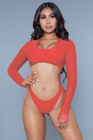 1980 Cardi 2 Piece Suit (Color: Red, size: XS)