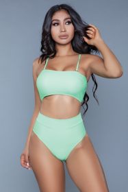 1986 Chanity Swimsuit (Color: Neon Green, size: S)
