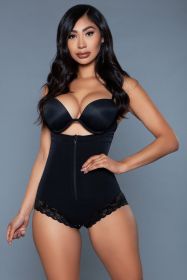 2175 Tummy Control Bodysuit (Color: black, size: L/XL)