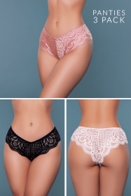 2197 Aurora Brief 3 Pack (Color: Black/Nude/Bronze, size: M)