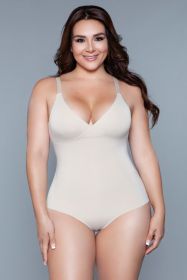 2003 What A Waist Shapewear Bodysuit (Color: Nude, size: 3X/4X)