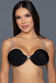 2320 V-Shaped Adhesive Bra (Color: black, size: D)