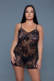 2270 Kelly Chemise (Color: black, size: XL)
