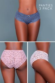 22113PK Livvy Hipster 3 Pack (Color: Pink/Peach/Grey, size: XL)
