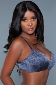 2219 Miss Me Bra (Color: Blue, size: B)