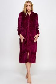 2489 Sabrina Robe (Color: Burgundy, size: S/M)