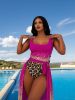 Floral Print Wrap Sarong Sunscreen Suit - Women's Fashion SwimsuitWomen's Elegant Swimwear for Ladies' Retreat and Coastal Travel Adventures