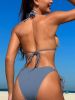 New women's three-point solid color sexy pearl decoration strap bikini in multiple colors