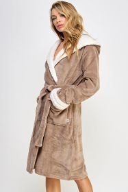 2482 Sydney Robe (Color: Light Brown/White, size: 1X/2X)