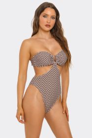 2780 Flora Monokini Swimsuit (Color: brown, size: L)