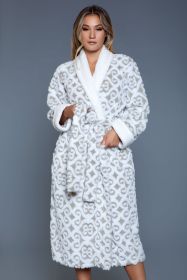 2069 Kimmie Robe (Color: Grey/White, size: S/M)